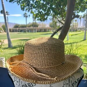 Scala Collezione Handcrafted Raffia Sun Hat Boho Coachella Festival Palm Springs